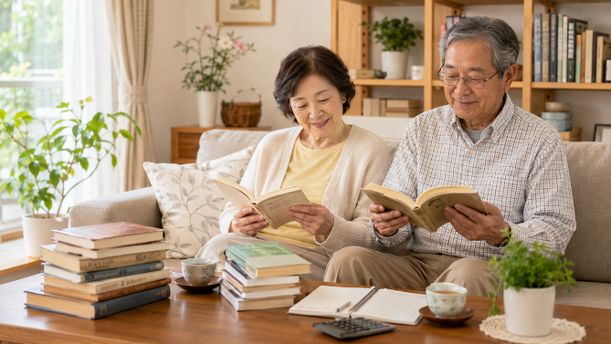 図書館と中古本を活用して読書を楽しむシニア夫婦